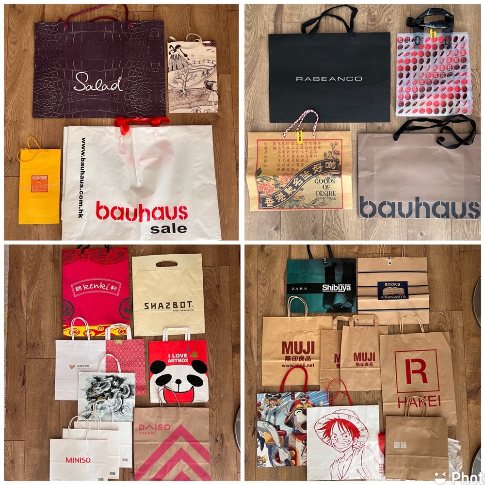 Assorted Asian Designer Shopping Bags Collection